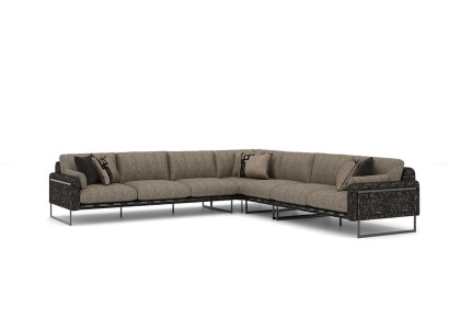 Brown Large Sofa Living room Corner sofa L-shape Couch Luxury Suite new